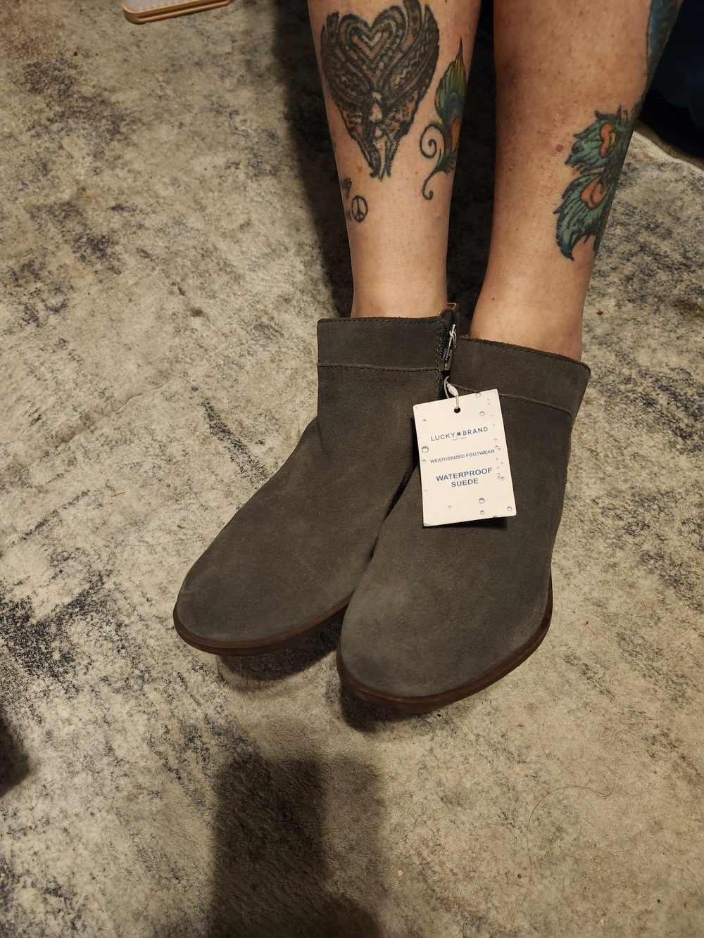 Lucky Brand Gray Suede Ankle Boots